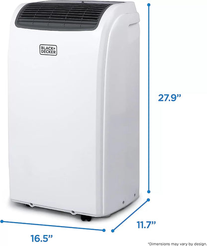 BLACK+DECKER 8,000 BTU Portable Air Conditioner up to 350 Sq. with Remote Control, White