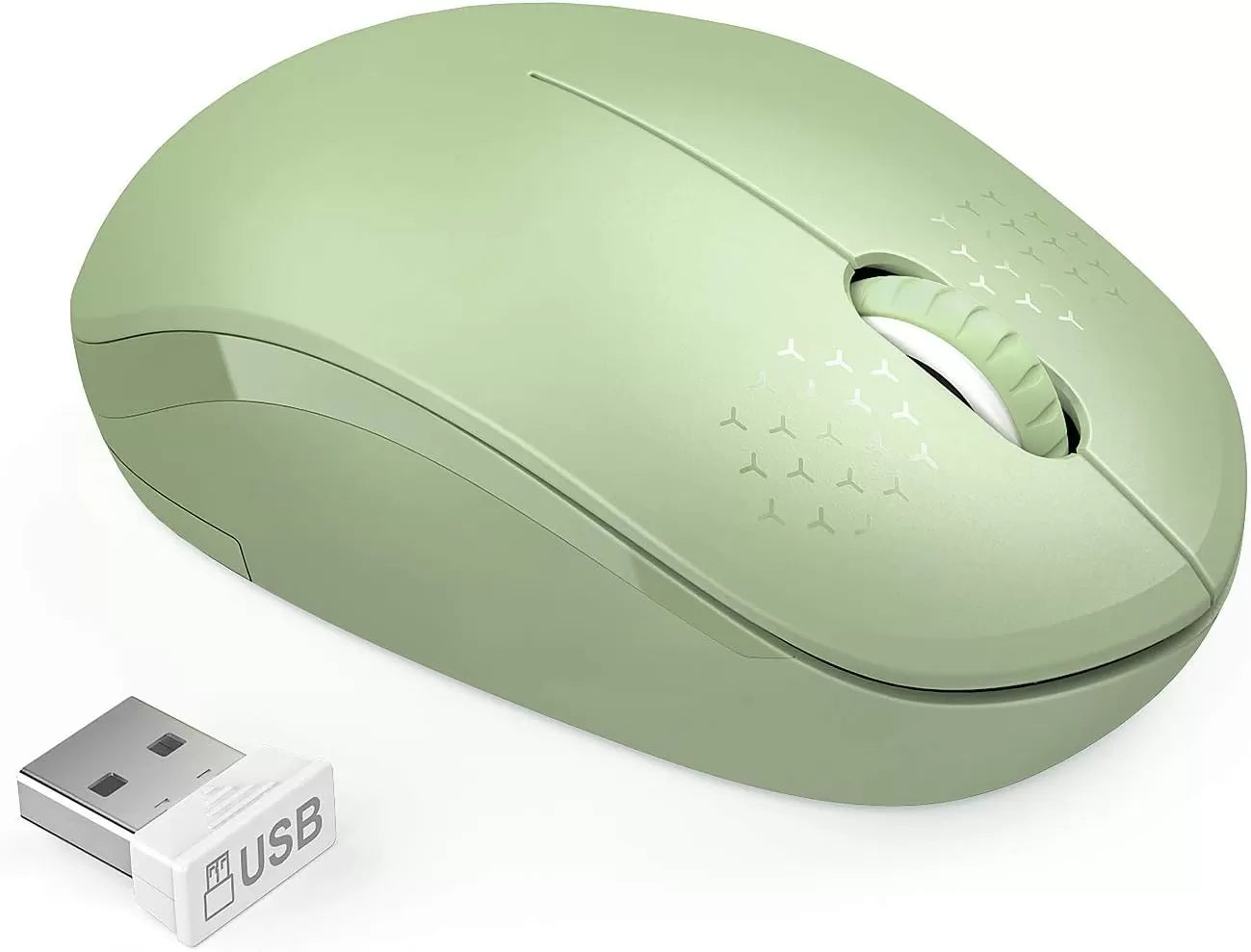 seenda Wireless Mouse, 2.4G Noiseless Mouse with USB Receiver - Portable Computer Mice for PC, Tablet, Laptop with Windows System - Mint Green