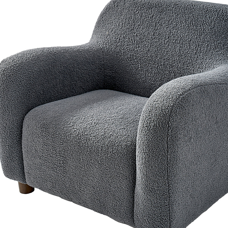 Heinrich 35" Wide Boucle Upholstered Armchair  with Solid Wood Legs
