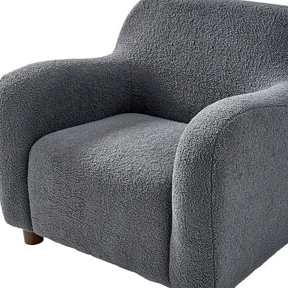 Heinrich 35" Wide Boucle Upholstered Armchair  with Solid Wood Legs