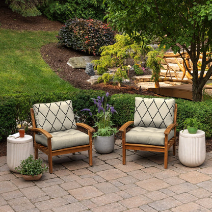 ARDEN Outdoor Plush Modern Tufted Blowfill Deep Seat Set, 24 x 24
