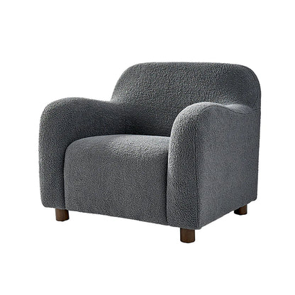 Heinrich 35" Wide Boucle Upholstered Armchair  with Solid Wood Legs