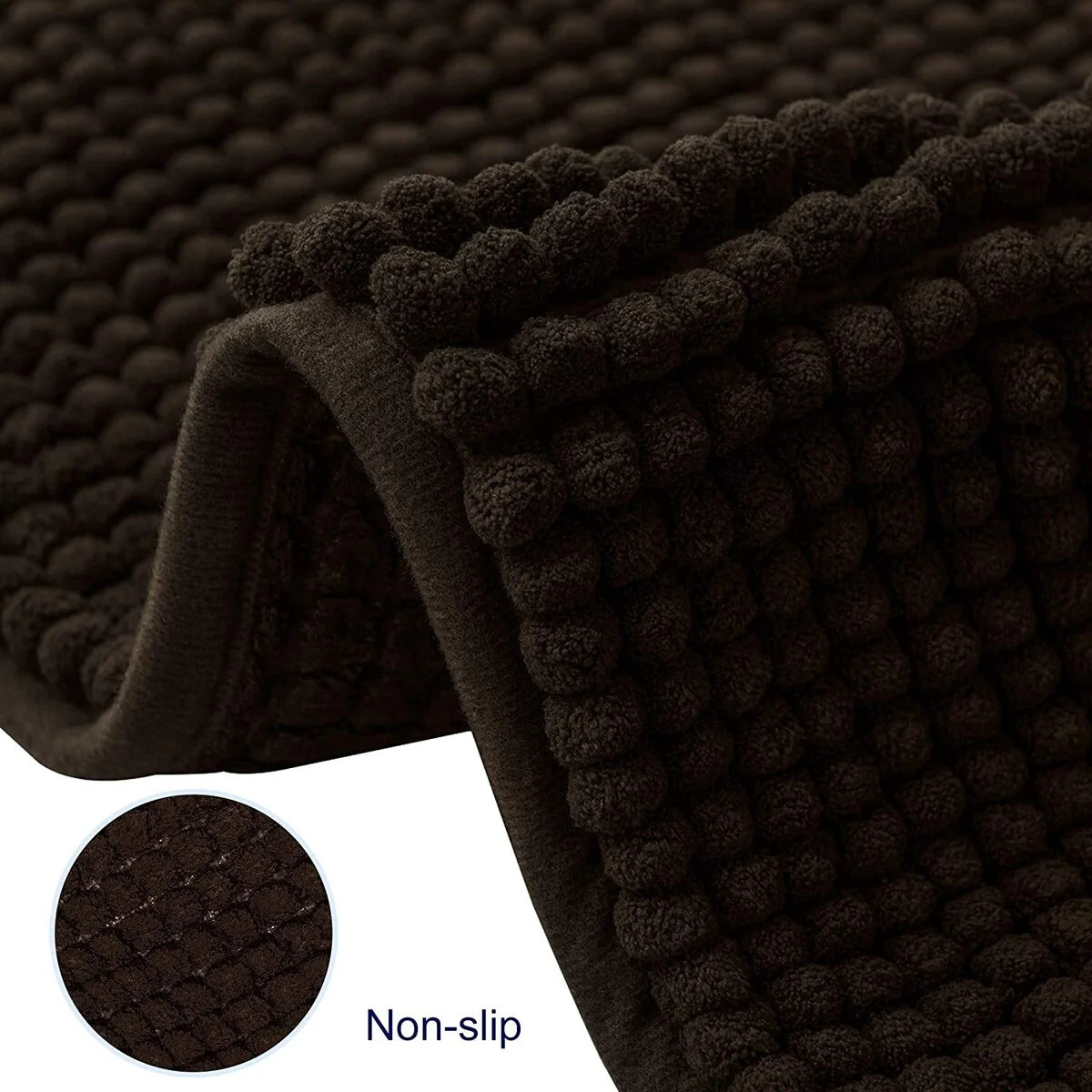 Subrtex Luxury Chenille Bath Rugs Soft Bathroom Mats