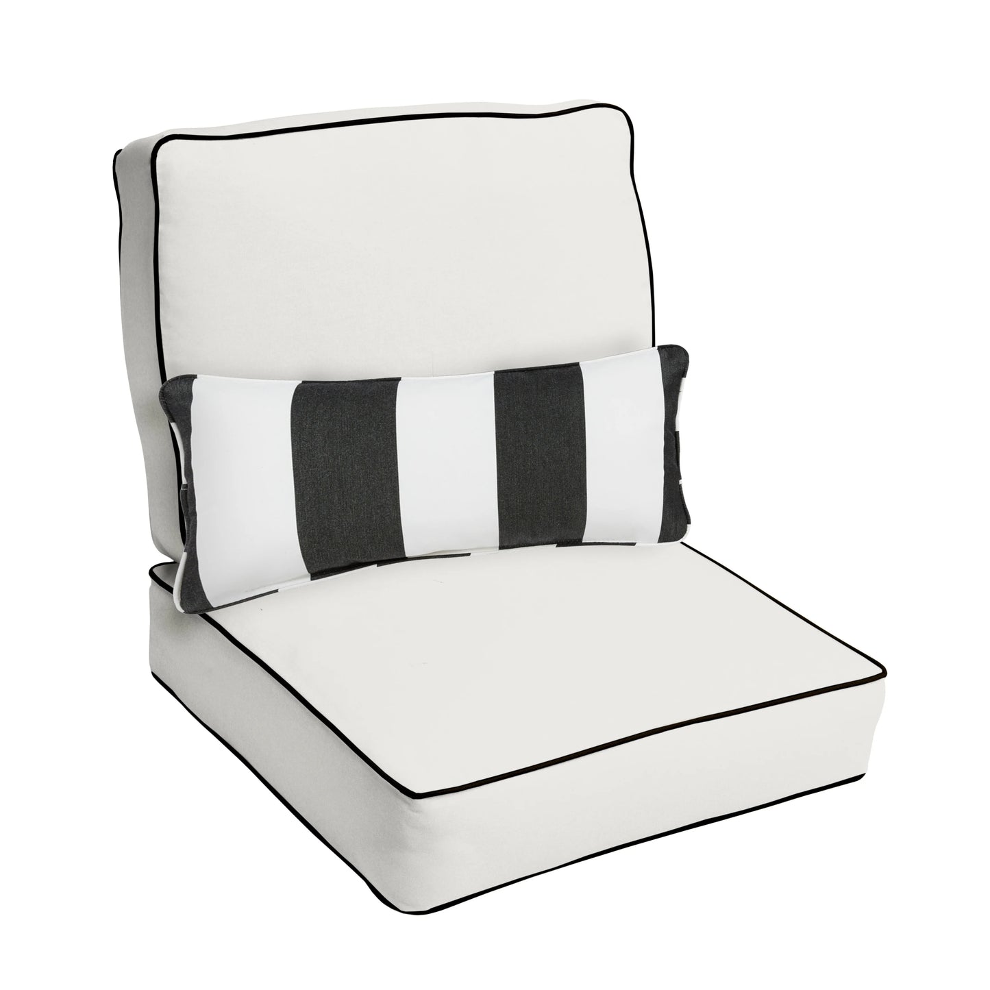 Sorra Home Oakley Sunbrella Solid Indoor/ Outdoor Corded Chair Cushion Set and Lumbar Pillow