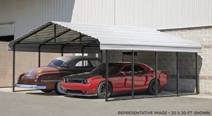 20′ x 20′, Eggshell Carports,Carport with Galvanized Steel Roof Panels