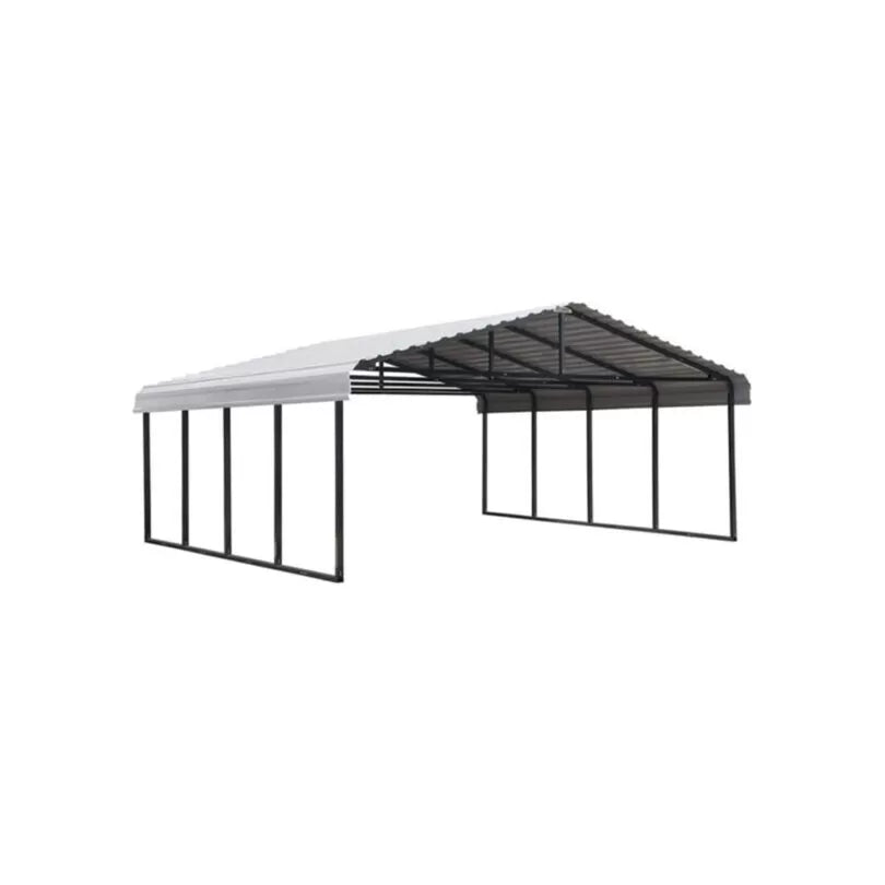 20′ x 20′, Eggshell Carports,Carport with Galvanized Steel Roof Panels
