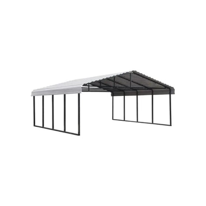 20′ x 20′, Eggshell Carports,Carport with Galvanized Steel Roof Panels