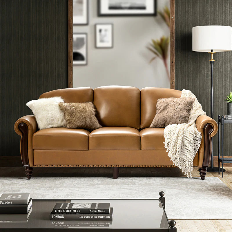 Christoph 84" Genuine Leather Sofa