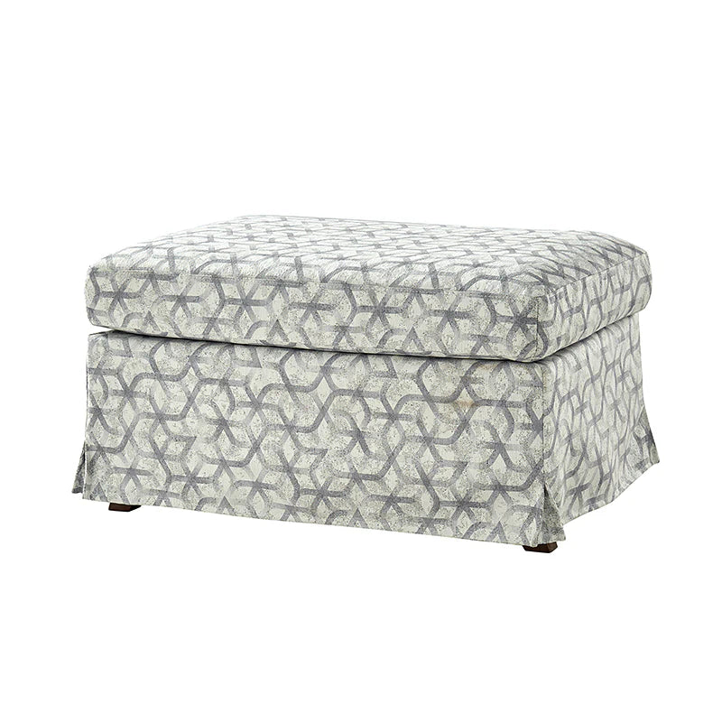 Miles Slipcovered Armchair with Large Ottoman