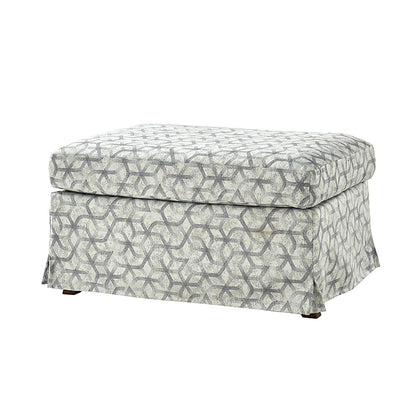Miles Slipcovered Armchair with Large Ottoman